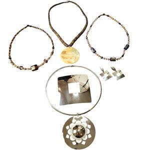 Vintage Costume Fashion Jewelry Necklaces & Earrings Lot Wearable Hippie Gypsy